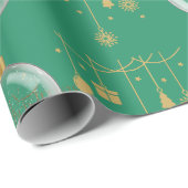 Luxury Green and Gold Bauble Christmas Geschenkpapier (Rolleneckpunkt)