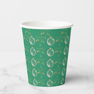 Luxury Green and Gold Bauble Christmas Pappbecher