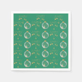Luxury Green and Gold Bauble Christmas Serviette (Vorderseite)