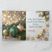 Luxury Green and Gold Christmas Card Karte (Innenseite)