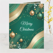 Luxury Green and Gold Christmas Card Karte (Gelbe Blume)