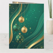 Luxury Green and Gold Christmas Card Karte (Rückseite)