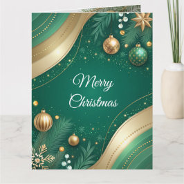 Luxury Green and Gold Christmas Card  Karte