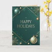 Luxury Green and Gold Christmas Karte (Gelbe Blume)