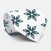 Luxury Green Botanical Geometric Pattern Elegant Krawatte (Gerollt)