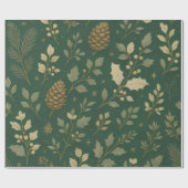 Luxury Green & Champagne Forest Gold Christmas Geschenkpapier (Flach)