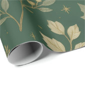 Luxury Green & Champagne Forest Gold Christmas Geschenkpapier (Rolleneckpunkt)