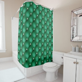 Luxury Green Diamond Tufvtern Muster Duschvorhang