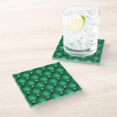 Luxury Green Diamond Tufvtern Muster Glasuntersetzer (Schrägansicht)