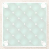Luxury Green Diamond Tufvtern Muster Glasuntersetzer (Rückseite)