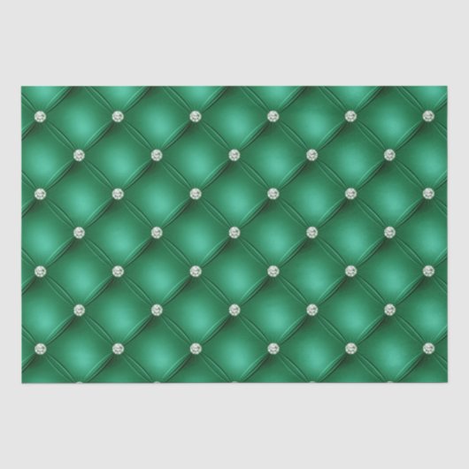 Luxury Green Diamond Tufvtern Muster Seidenpapier (Vorderseite)