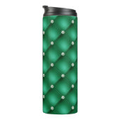 Luxury Green Diamond Tufvtern Muster Thermosbecher (Nach rechts gedreht)