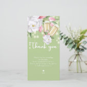 Luxury Green Floral 30. Geburtstag Dankeskarte (Stehend Vorderseite)