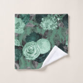 LUXURY GREEN FLORAL HAMPTON TOWEL SET (Waschlappen)
