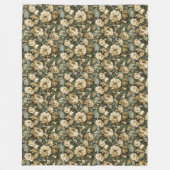 Luxury Green Gold Blanket Chic Pastel Foliage Art Fleecedecke (Vorderseite)