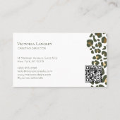 Luxury Green Gold Cheetah Leopard Print Elegant Visitenkarte (Rückseite)