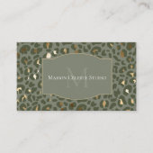 Luxury Green Gold Cheetah Leopard Print Elegant Visitenkarte (Vorderseite)