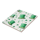 Luxury Green Gold Hats and Shamrocks White Fliese (Seite)