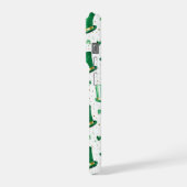 Luxury Green Gold Hats and Shamrocks White iPhone Hülle (Linke Seite)
