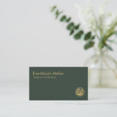Luxury Green Gold Minimalist Timeless Designer Visitenkarte (Stehend Vorderseite)