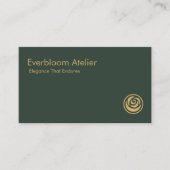 Luxury Green Gold Minimalist Timeless Designer Visitenkarte (Vorderseite)