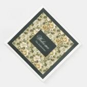 Luxury Green Napkins Gold Foliage Table Accent Serviette (Ecke)