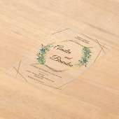 Luxury Greenery Berry Geometric Gold Wedding Acryleinladungen (Ablage )