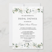 Luxury Greenery Gold Blätter Brautparty Einladung (Vorderseite)