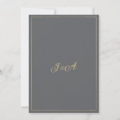 Luxury grey gold glitter classy Save the Date  Einladung (Rückseite)