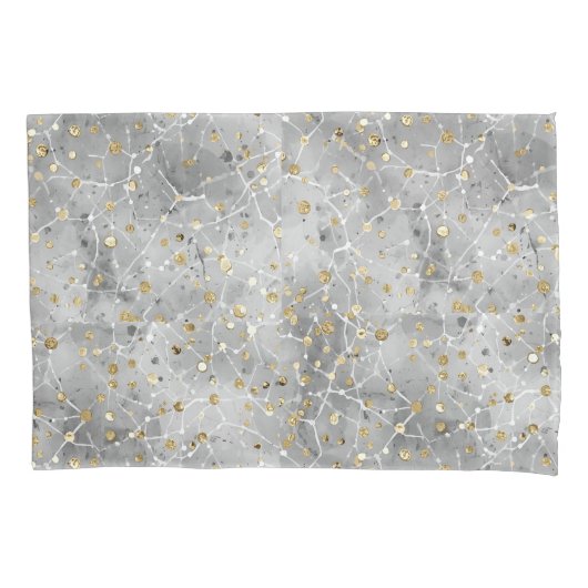 Luxury, Grey Gold Pattern Kissenbezug (Vorderseite)
