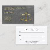 Luxury Grey Lawyer Scales of Justice Ernennung Terminkarte (Vorne/Hinten)