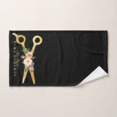 Luxury Hair Stylist Gold Scheren schwarz Damask Badhandtuch Set (Handtuch)