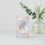 Luxury Hair Stylist with QR Code Holographic Visitenkarte (Stehend Vorderseite)