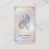 Luxury Hair Stylist with QR Code Holographic Visitenkarte (Vorderseite)