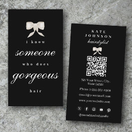 Luxury Hairstylist Beaty Salon Hairdresser QR Code Visitenkarte