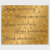 Luxury Happy Gold 50 Jahre Jubiläum Floral Geschenkpapier (Flach)