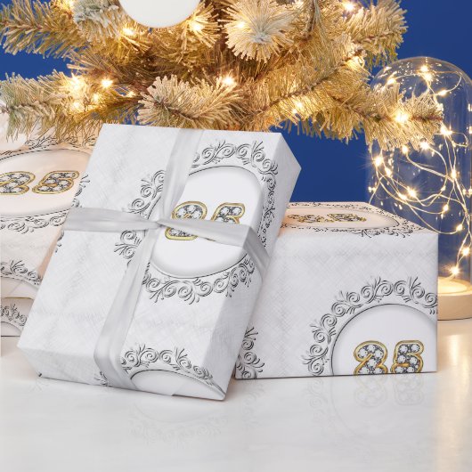Luxury Happy Silver 25. Jubiläum Geschenkpapier (Feiertage)