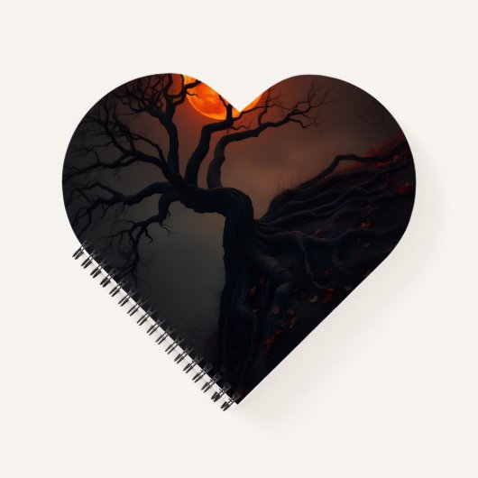 Luxury Haunted Blood Moon Halloween Notebook Notizblock (Vorderseite)