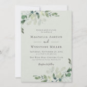 Luxury High End Eucalyptus Sage Green Wedding Einladung (Vorderseite)