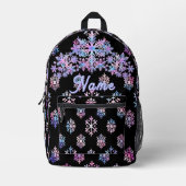 Luxury Holographic Snowflake Christmas Collection Bedruckter Rucksack (Vorderseite)