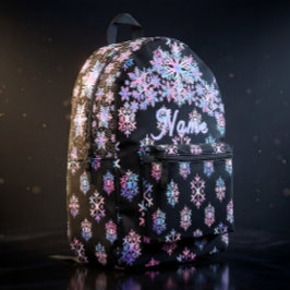 Luxury Holographic Snowflake Christmas Collection Bedruckter Rucksack