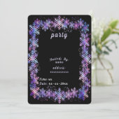 Luxury Holographic Snowflake Christmas Collection Einladung (Stehend Vorderseite)