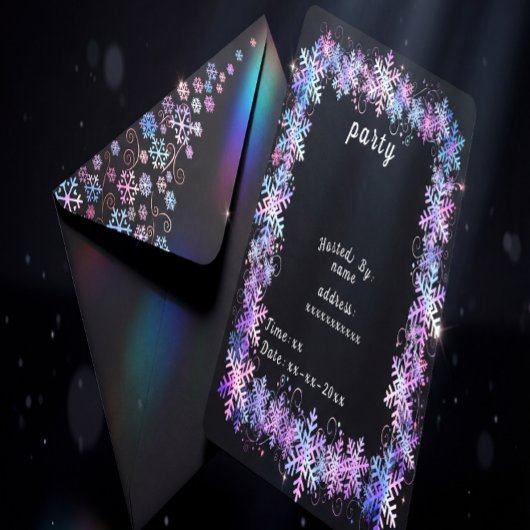 Luxury Holographic Snowflake Christmas Collection Einladung
