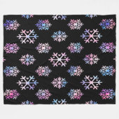 Luxury Holographic Snowflake Christmas Collection Fleecedecke (Vorderseite (Horizontal))