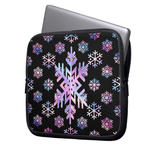 Luxury Holographic Snowflake Christmas Collection  Laptopschutzhülle (Vorderseite Links)