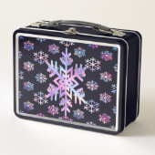 Luxury Holographic Snowflake Christmas Collection Metall Brotdose (Vorderseite)