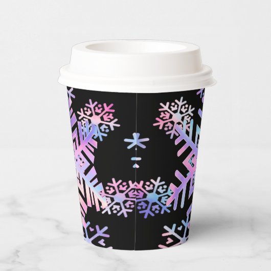 Luxury Holographic Snowflake Christmas Collection  Pappbecher (Rechts)
