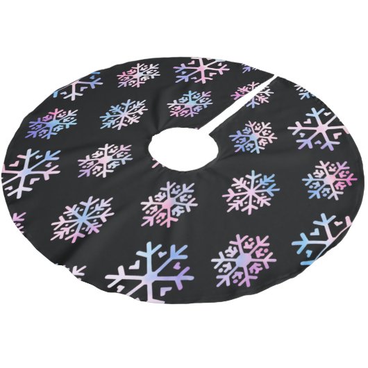 Luxury Holographic Snowflake Christmas Collection Polyester Weihnachtsbaumdecke (Schrägansicht)