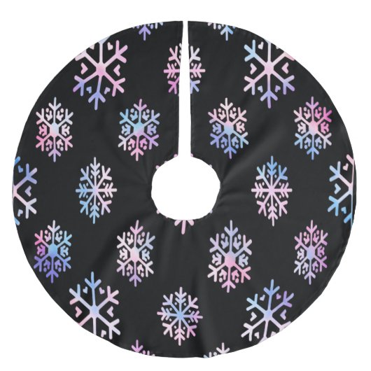 Luxury Holographic Snowflake Christmas Collection Polyester Weihnachtsbaumdecke (Vorderseite)