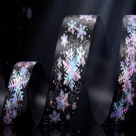 Luxury Holographic Snowflake Christmas Collection Satinband